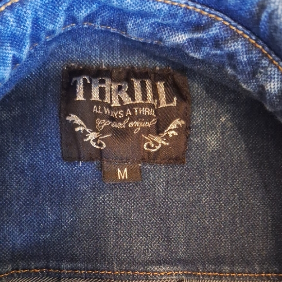 Thrill Blue Denim Long Sleeve Dress. NWOT Excellent Condition Size Medium - Picture 12 of 15